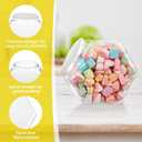 Yahenda 8 Pcs Hexagon Plastic Jars Cookie Jars with Airtight Lids Clear Candy Jar Wide Round Mouth Snacks Dog Food Candy Containers Reusable Coffee Display for Gifts and Storage(73 oz)
