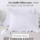 Queen Pillow Shams Set Of 2 PC 100% Egyptian Cotton White Ruffle Pillow Shams Queen Size 20x30 Pillow Cases 600 Thread Count Hotel Class Stich Cushion Cover Decorative Queen Size Bed Pillow Covers Set