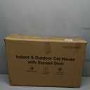 Heated Cat House for Outside, Waterproof Awning & Escape Door Heated Cat Houses for Indoor/Outdoor Cats in Winter, Elevated & Insulated Outdoor Cat Shelter for Feral Cat(Green, 25.2"x16.5"x13")