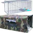 Anmials Trap Cage with Cover, Trap Cages Cover with Mesh Window for 1-2 Door Humane Animal Trap Cage 32 x 10 x 12inch