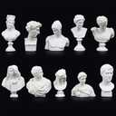 Greek Roma Bust Figurine God Statue Renaissance Sculpture Mythology Decor Art Sketch Decoration Ornament (Set B)