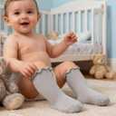 Baby Knee High Socks Girls Newborn Toddlers Cotton Long Tube Ruffle Socks Infant Stockings Dress Sock 0-3T