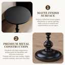 Side Table - Small Round Metal Accent Table for Living Room, Bedroom, Office - Modern Matte Black Pedestal Coffee Table for Small Spaces - 21" Height, Compact Drink Table for Sofa, Corners