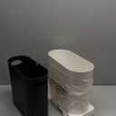 GLEAVI Plastic Garbage Can Press Dual Design Space Saving Waste Bin for Bathroom Bedroom and Office Plastic Trash Holder