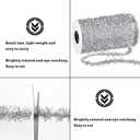 50 Yards Christmas Tinsel Garland Thin Glitter Metallic Holiday Twist Tinsel Garland Decoration for Christmas Tree Birthday Party Wedding Gift Wrapping Decorations Supplies(Silver)