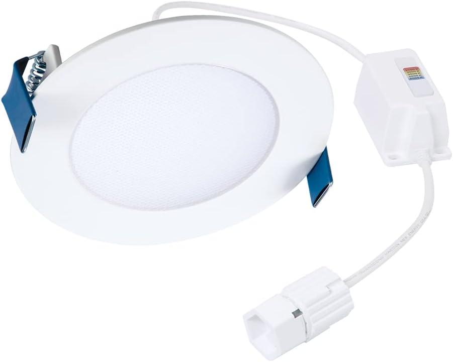 HALO Quicklink 4 Inch Canless Ultra-Thin Recessed Lighting LED Wafer Light for Ceiling and Shower - 1 Pack Add on Fixture - 640 Lumens - 5 Selectable Color Temperatures, for Residential dimmers