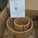 c cattleya 3-Tiered Large Farmhouse Chandelier Lighting, Natural Paper Rope Hanging Pendant Lights, Hand-Woven Ceiling Light Fixture Chandeliers for Kitchen Dining Room Bedroom Hallway Entryway