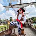 Kids Pirate Costume for Boys with Pirate Accessories Set Halloween Party Dress Up