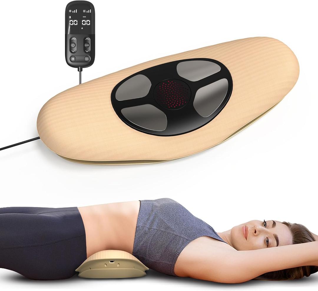 Electric Back Stretcher for Lower Back Pain Relief, Guganas Lumbar Traction Device with Dynamic Airbag Traction, 3 Level Hot Compress, Vibration, and 20 Levels of Electrotherapy, Wireless Back Cracker