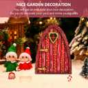 3 x Fairy Door Miniature Pixie Door Elf Door Enchanted Miniature World Fairy Door Tree Garden Home Decor for Gardens Courtyards Potted Plants and Home Decoration Christmas Day (Red-01)