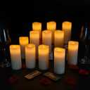 Vinkor Flameless Candles Battery Operated Candles Real Wax Pillar LED Candles with 10-Key Remote and Cycling 24 Hours Timer (Ivory Set of 12 D2.2 X H 5")