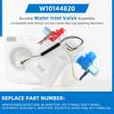 Upgraded W10144820 WPW10144820 rev b Washer Water Inlet Valve Compatible with Whirlp-ool Ken-more May-tag Washing Machine Replace W10140911 AP6015761 AP4371093 W10311458 by Fetechmate