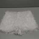 MakeMeChic Women's Fuzzy Micro Shorts Contrast Skinny Fitted Party Club Y2K Mini Shorts (White) XS