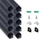 10 Pack 3.3FT Black V Shape LED Channel with Black Cover Angled Aluminum Extrusion for LED Strip Lights Trimless Recessed LED Strip Diffuser Track Profile for Under Cabinet Lighting