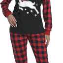 MyFav Matching Family Christmas Pajamas Set Soft Holiday Clothes Sleepwear (L)