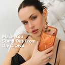 Magnetic for iPhone 17 Pro Case with Glitter Integrated Lens Protection, [Glossy Bumper & Shiny Magnetic Ring] [Compatible with Magsafe] Cute Women Girl Protective Case for iPhone 17 Pro Cosmic Orange