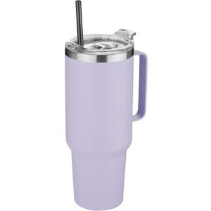 HASLE OUTFITTERS 40 oz Stainless Steel Tumbler with Handle, Vacuum Insulated Tumblers Bulk, Reusable Double Wall Travel Coffee Mug, Durable Powder Coated Water Bottle(Purple, 1)