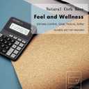 YSAGi Double-Sided Desk Mat, Eco Cork & Leather Desk Protector, Large Mouse Pad & Writing Pad for Office/Home (Sea Blue+Cork, 47.2" x 23.6")