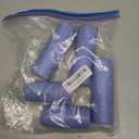 RIES Essential Refillable Toiletry Travel Bottles – Set of 5 (3.4oz & 1.7oz) Airless Pump Containers for Shampoo, Conditioner, Body, Face – Leak-Proof, TSA-Approved, Dishwasher Safe- Runaway Blue, No Box