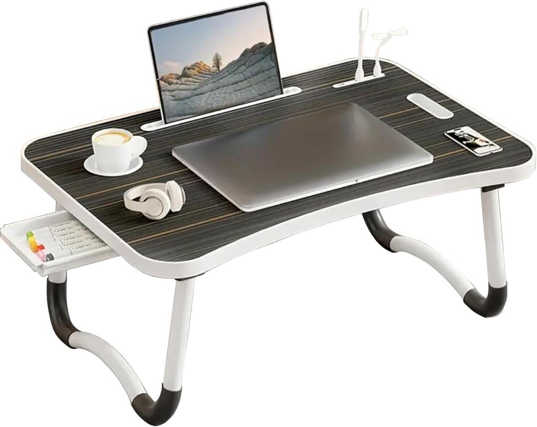 Foldable Laptop Table Portable Foldable Bed Table Lap Desk Tray Laptop Stand for Working Writing Drawing Eating