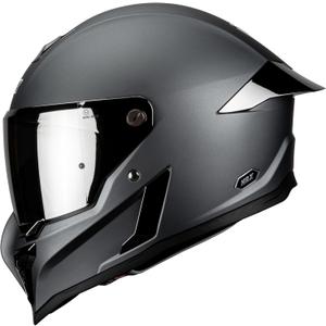 HAX Full Face Motorcycle Helmet for Adult Men and Women, DOT & ECE 22.06 Certified - Powersports Advanced Ventilation Motocross Helmet for Motorbike Street Bike(Matte Gray - Small)