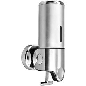 Manual Pressing Head Wall Mounted Soap Dispenser Shower Liquid Shampoo & Soap Dispenser with Translucent Container (500ml-Silver)