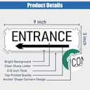 9"x3" Left Arrow Entrance Sign Self-adhesive Door Wall Signage for House Home Office Business Gate (White)