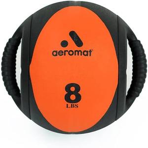 Aeromat Dual Grip Power Medicine Balls for Abdominal Training and Rotational Movements - 9" Diameter - Weights Color-Coded