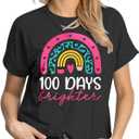 Read Shirt for Women-Reading Rainbow Short Sleeve Reading Teacher Tee Cute Librarian Shirt (Gray, L)