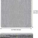 PURE ERA Carpet Stair Tread Landing Mat Area Rug Ultra Plush Shag Soft Non Slip Skid Resistant Tape Free Indoor Doormat Washable Reusable Grey 30 x 30 Inch