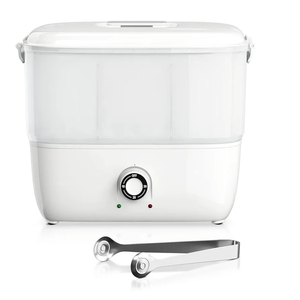 White Square Towel Steamer with Towel Clamp