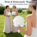 Wedding Bouquets for Bride, Wedding Bouquet BridesmaidBridesmaid Holding Flowers for Wedding Decoration (White+White)
