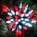 Joiedomi C6 Red & White Christmas Lights, 100 LED Steady On Strawberry Lights, 33.66 FT Connectable Christmas String Lights for Indoor Outdoor Party Home Yard Xmas Tree House Decorations, Green Wire