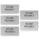 5Pcs Exam Room Sign with Braille & Tactile Numbers - 7.8x4 inch Aluminum Office Door Plaque, for Offices Educational Institution Directional Assistance Test Center