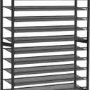 Metal Shoe Rack,Large 10 Tier Shoe Organizer, Heavy Duty Metal 5-Tier Stackable Shoe Storage Vertical Shoe Rack for Closet Front Door Entrance,Entryway,GarageUp to 62 Pairs,Black