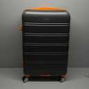 Rockland Melbourne Hardside Expandable Luggage with Spinner Wheels, Charcoal, Checked Large 28"