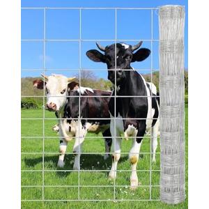Garvee Cattle Fence 5ft x 164ft - Heavy Duty Galvanized Wire Fence & Chain Link Fence for Hog, Goat, Sheep & Deer; Ideal As Goat Fencing, Deer Fence, Yard Protection & Livestock Cattle Panel