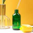 6 Pack 4oz Green Glass Bottles with Glass Eye Droppers for Essential Oils, Perfumes & Lab Chemicals (Brush, Funnels, 2 Extra Droppers, 12 Pcs Labels & Measuring Cup Included)