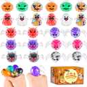 24Pack Halloween Mini Squeeze Balls Pumpkin Ghost Stress Ball Pack Perfect for Halloween Party Favors Halloween Treat Goody Bag Filler Gift