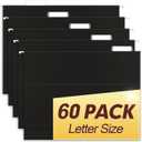 HERKKA Hanging File Folders, 60 Pack Reinforced Letter Size Hanging Folders, Designed for Bulky Files, Filing Cabinet, 1/5-Cut Adjustable Tabs (Black)
