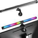 Quntis Monitor Light RGB Backlight, Eye-Care Computer Lights Bar Gaming Office Desk Lamp, 15 Modes Backlight, 3 Color Temperature & Brightness Dimmable Front Light, Ra95 Screen No Glare Monitor Lamp