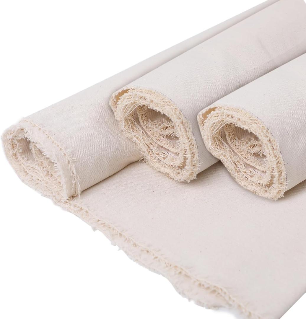 Natural Cotton Duck Canvas Fabric, 63 inches Wide, Heavyweight, for Arts and Crafts (Natural 7oz, 2 Yard)