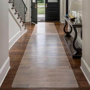 Vicwe Clear Runner Rug for Hallway, 2'x8' No Slip Waterproof Kitchen Standing Floor Mat, Vinyl Indoor Outdoor Entryway Runner Rug for Laundry, Living Room, 2'×8' (24x96 inch), Clear