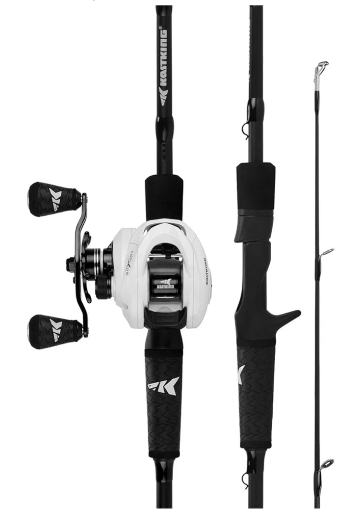 KastKing Crixus Fishing Rod and Reel Combo, High Performance Spinning & Baitcaster Combo, IM6 Graphite 2Pc Blanks, Zirconium Oxide Rings, SuperPolymer Handle, Lightweight Reel with Aluminum Spool