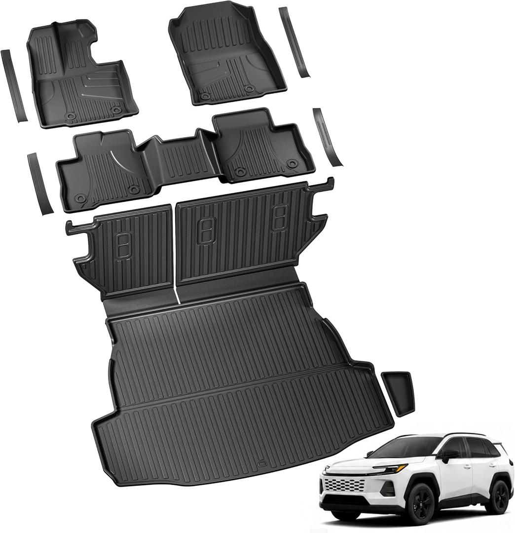 Floor Mats for Toyota RAV4 Hybrid 2026, Cargo Mat & Seat Back Mat (NO PHEV)