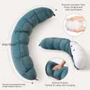 Peallow(Pat. Pend) Long Round Body Pillow for Adults, Bolster Pillow for Sleeping, Soft and Supportive Pillow for Sleeping & Lumbar Support (Slate Blue,47")