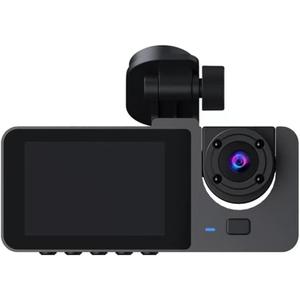 Dash Camera for Cars, 4K+1080P Dash Camera for Cars, Dash Cam Front and Rear Inside, Triple Car Camera, Built-in 32GB Card, G-Sensor, Motion Detection, Night Vision, WDR, 24Hr Parking, Loop Recording