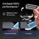 Braun Series 7 Electric Shaver Replacement Head, Easily Attach Your Shaver Head for a Shave as efficient as Day one, Compatible with New Generation Series 7 Shavers, 74S, Silver