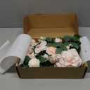 Ling's moment 2pcs Wedding Floral Swag Welcome Sign Artificial Flowers Backdrop Garland Blush & Cream Ceremony Reception Wall Home Decorations Entryway Faux Outdoor Board Head Table Decor (Pk-glowing Blush)