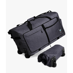 Bago Rolling Duffle Bag with Wheels - 27" 80L Foldable Weekender Bag, Waterproof Travel Duffel Bag, Heavy Duty lightWeight Duffle Bag for Traveling, Rolling Duffel Bag with Wheels (SnowBlack2023)